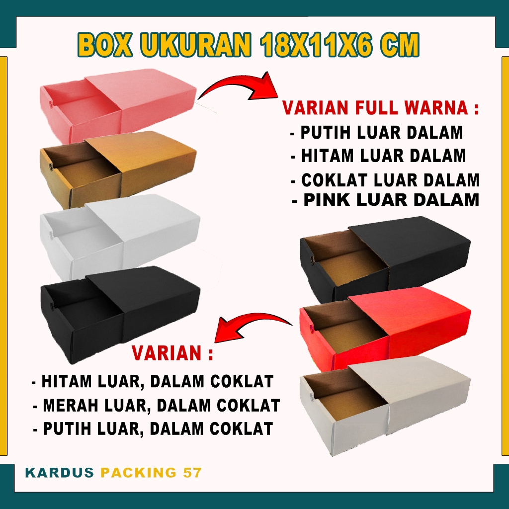 

Box Sleding 18x11x6 cm/Karton Polos/Slide Box