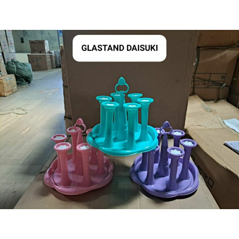 Stand gelas plastik isi 6/ Gelas stand Daisuki