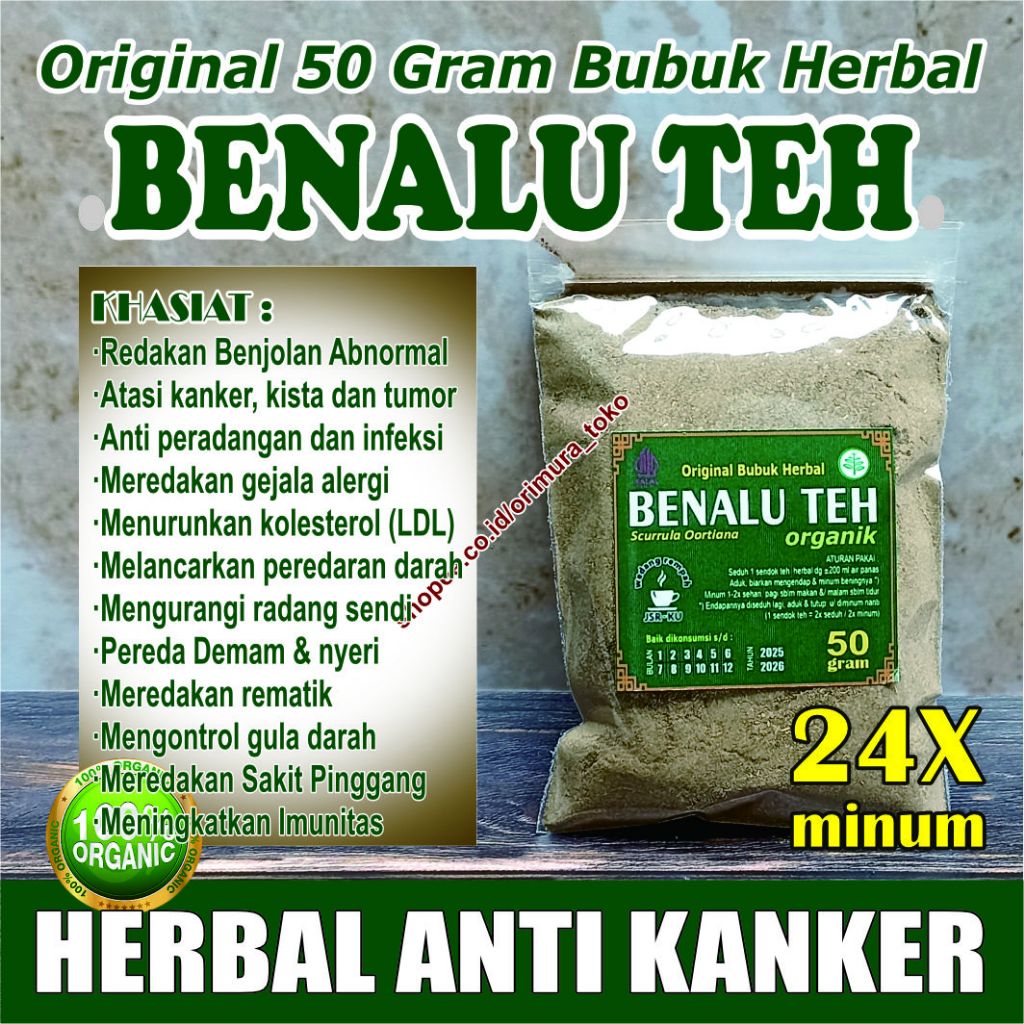 

BENALU TEH ORGANIK bubuk >> Mengatasi Benjolan Abnormal – Sakit Pinggang – Rematik dll. <<