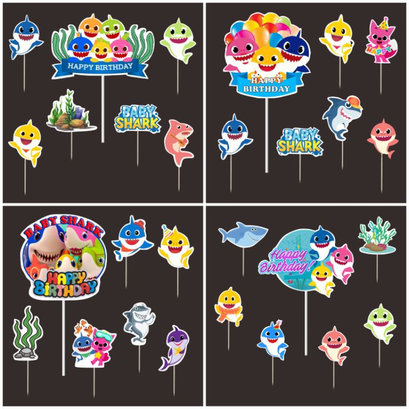 Topper Kue Ultah Baby Shark