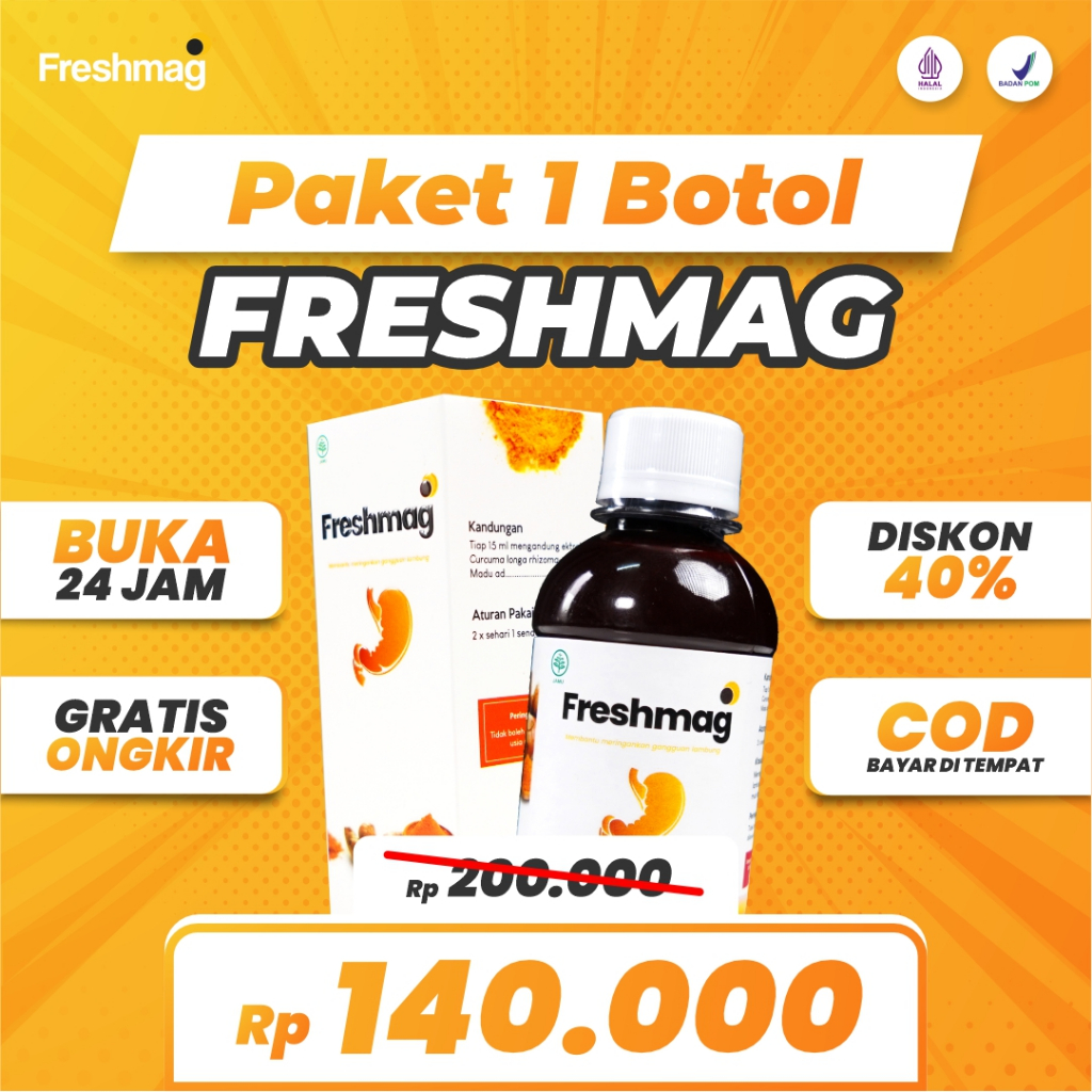 FRESMAG 1 BOTOL- Madu Hutan Alami Untuk Atasi Masalah Asam Lambung, Gerd, Magh, Tukak Lambung