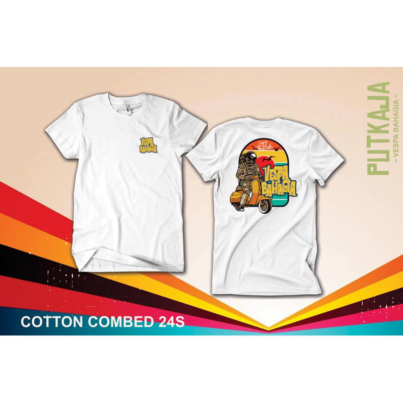 Kaos Pria Vespa Bahagia Original Cotton Combed24S