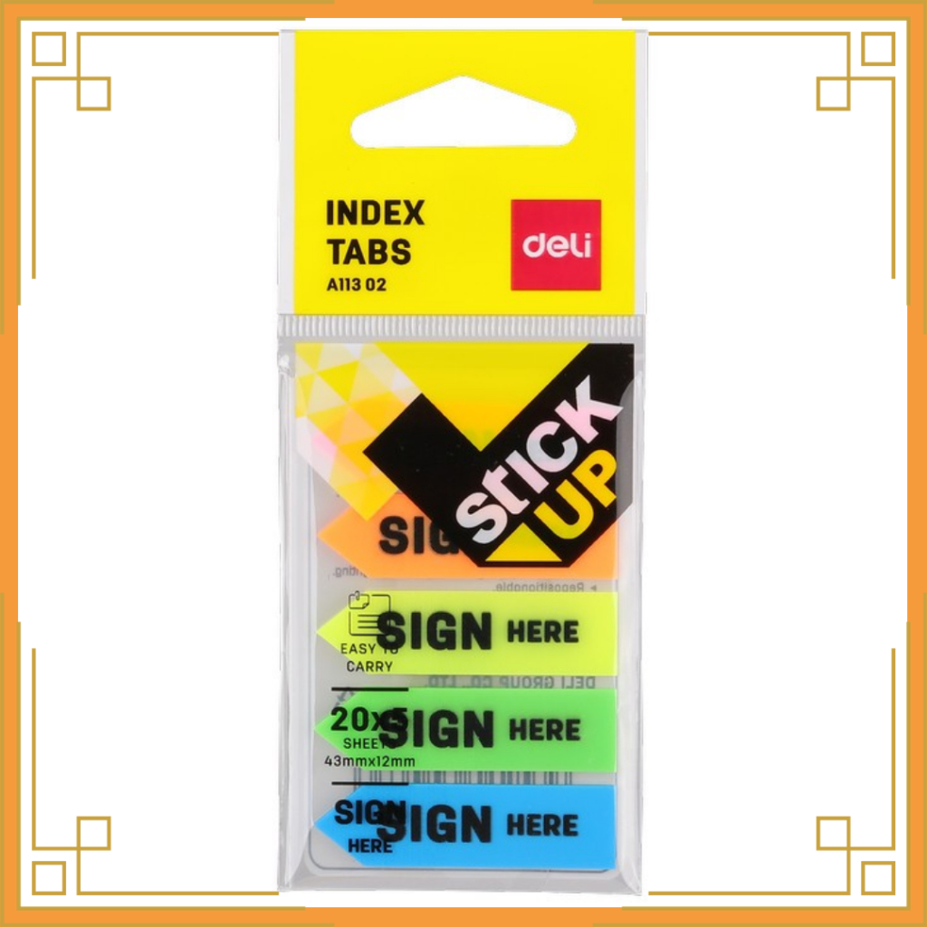 

DELI Index tabs sign here A11302