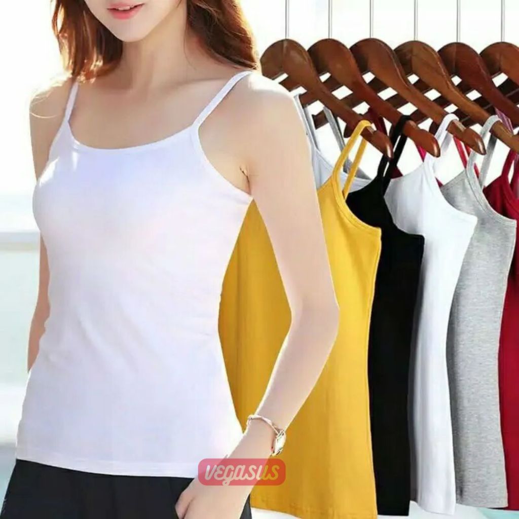 Tank Top Jumbo Murah Tali Kecil Pakain Dalam Remaja Wanita Sexy-Yutind-Vegasus Store(COD)