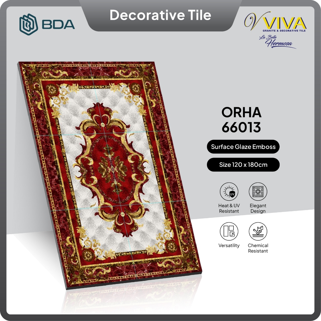 BDA Granite Tile 120x180 Keramik Granit Pola Dekorasi Interior Mewah 66013