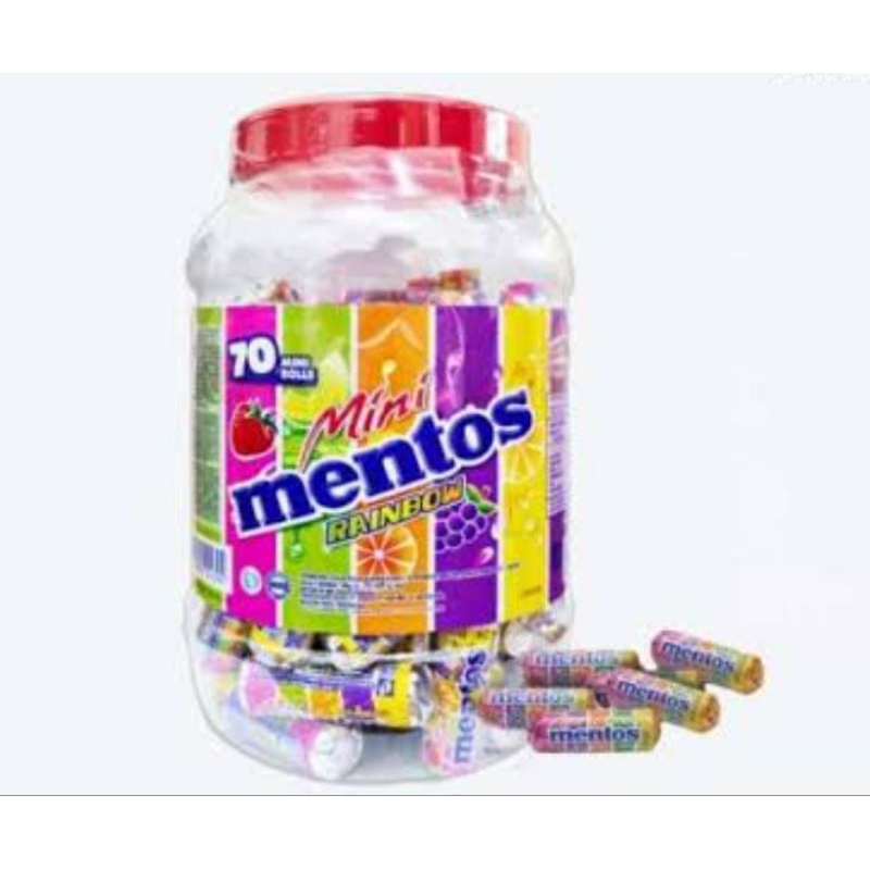 

mentos mini roll rainbow jar