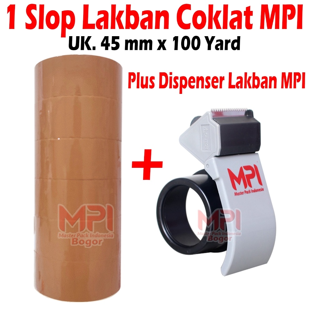 

1 SLOP 6 ROLL Lakban Coklat MPI 45 mm x 1 yard BC Dispenser Lakban MPI Plastik Master Pack Indonesia Bogor a P5T6