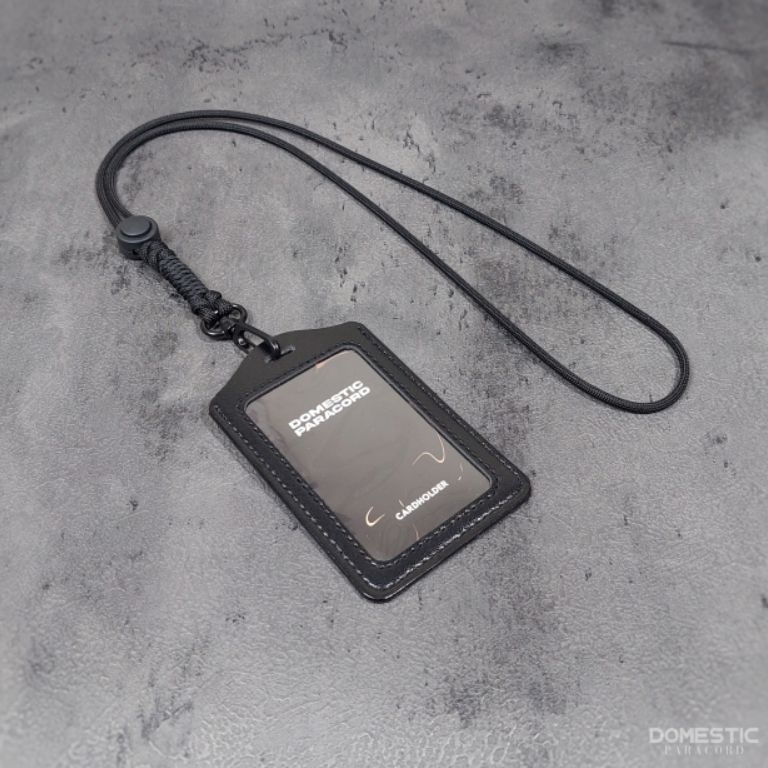 

Lanyard Id Card Holder name tag kulit tali paracord 4mm Necklace gantungan strap name tag premium kalung inhaler plossa kartu nama free ID tag holder b D3V2