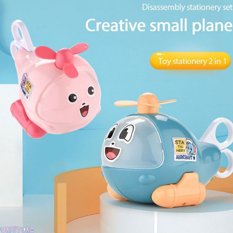 

6 pcs Set Kotak Pensil Bentuk Helikopter Lucu Multifungsi Untuk Anak Aircraft Stationary Set x E3X5
