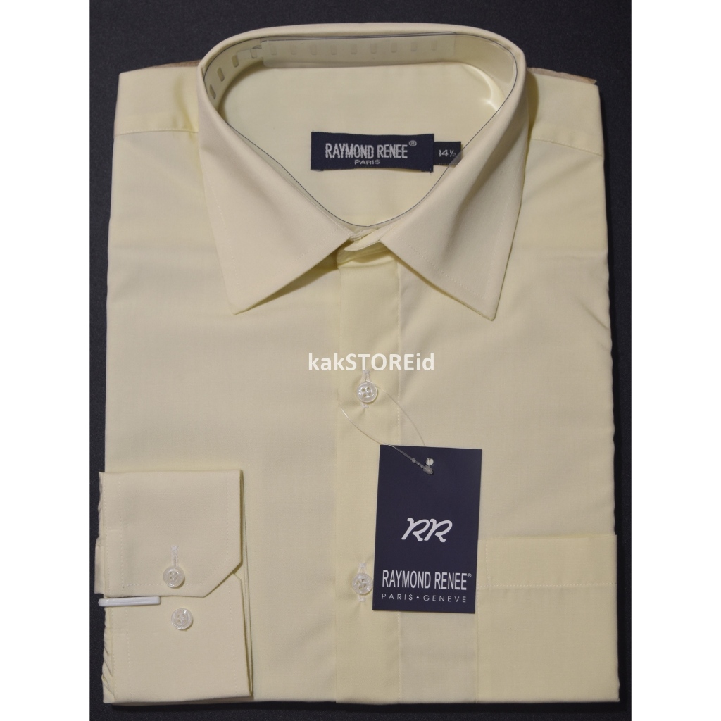 Kemeja Pria Formal RAYMOND RENEE Lengan Panjang Putih Gading Regular KRR 36