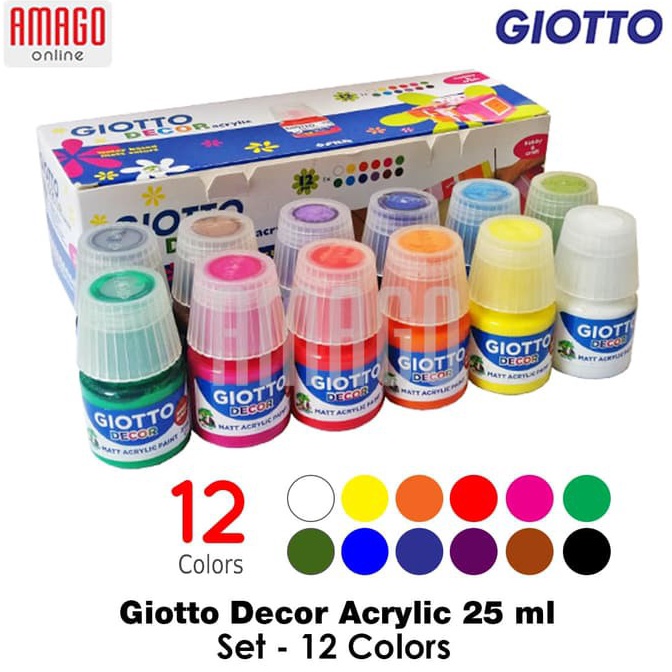 

GIOTTO Decor Acrylic Cat Akrilik Dekorasi Set 12 warna x 25 ml 536 k Q7R8