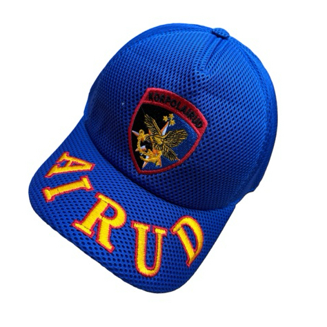 topi biru airud bahan jaring