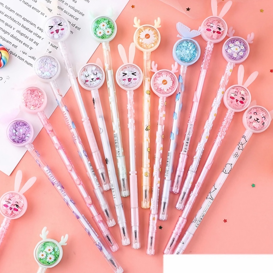 

SPESIAL DISCOUNT APEN Pulpen Karakter Payet Gliter Bunny Lucu Pena Black Ink Gel Bolpen Pastel Alat Tulis Sekolah Kantor Barang Unik Murah Lucu Import