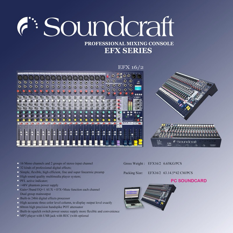 MIXER SOUNDCRAFT EFX 16 USB BT 2024 / Mixer Soundcraft Efx 16 Usb Bt baru 2024 / mixer soundcraft ef