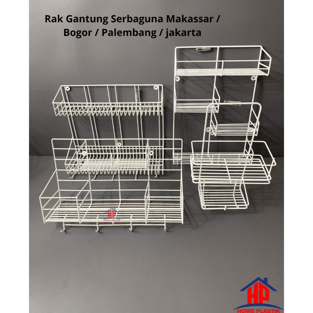 Rak Gantung Serbaguna / Rak Dapur / Rak Kamar Mandi / Rak Sabun (FREE BAUT & PISER)