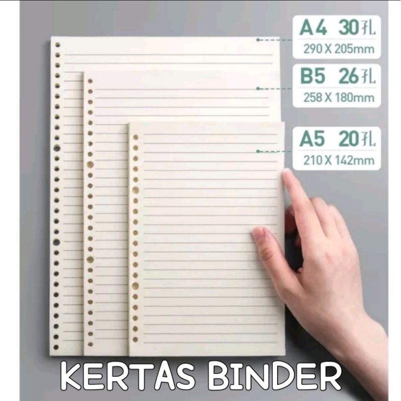 

ISI (25 LEMBAR) LOOSE LEAF A5 B5 A4 / KERTAS BINDER / REFILL KERTAS BINDER / ISI KERTAS BINDER MURAH
