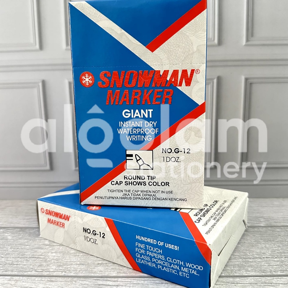 

SELUSIN 12 PCS Spidol Permanen Snowman x D3G4