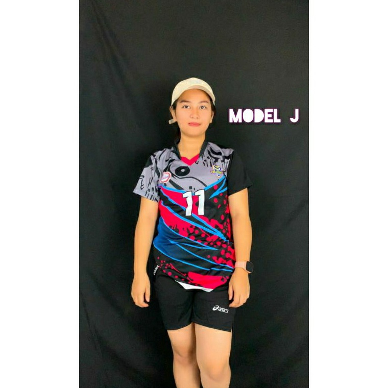 Kaos voli wanita baju voli cewe Jersey voli cewek JDede t E5X5