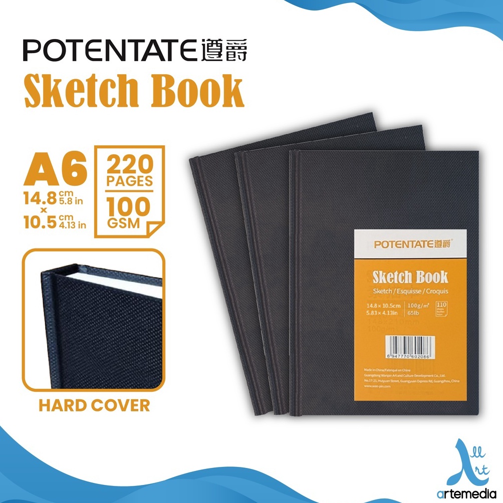 

Buku Sketsa Potentate Hard Cover A6 Stitch Bound Sketchbook Potentate Sketchbook A6 1 GSM 11 Sheet s Y8A3