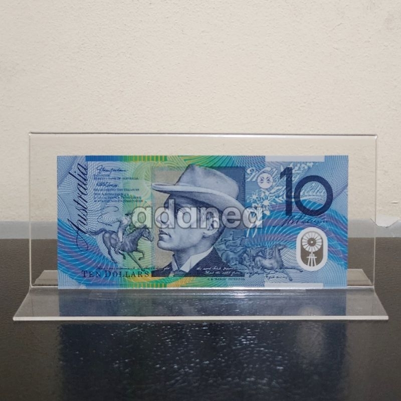 Pajangan Hiasan Akrilik Display Uang Australia 10 Dolar Old Series Polymer