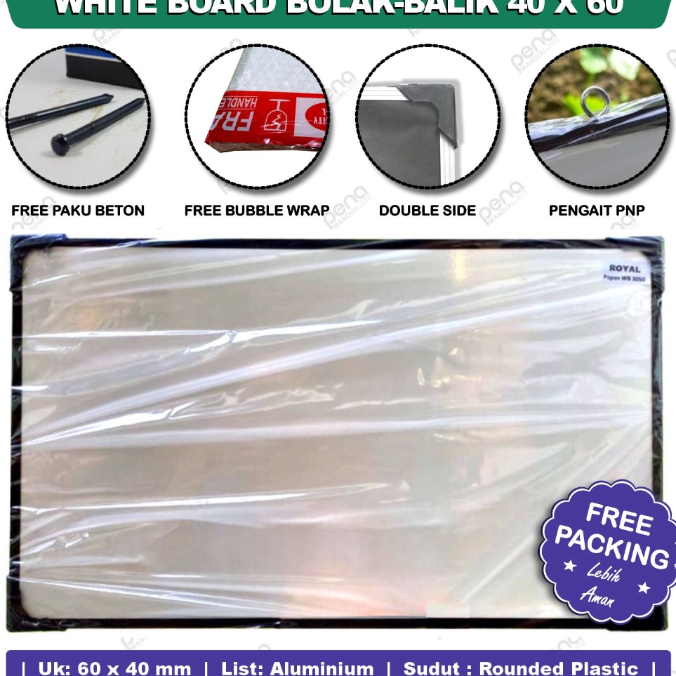 

Whiteboard 4x6 Papan Tulis Anak Putih White Board 2 Sisi i F8O2