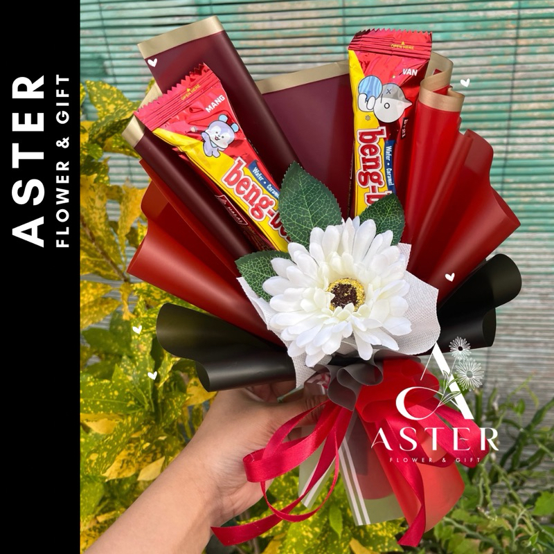 

Buken Bunga Artificial Coklat Beng-beng/ Buket Bunga Size Small