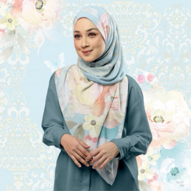 Falya First - Hijab Segiempat Voal Motif Print ultrafine| Kerudung Segiempat 115x115cm-140x140cm