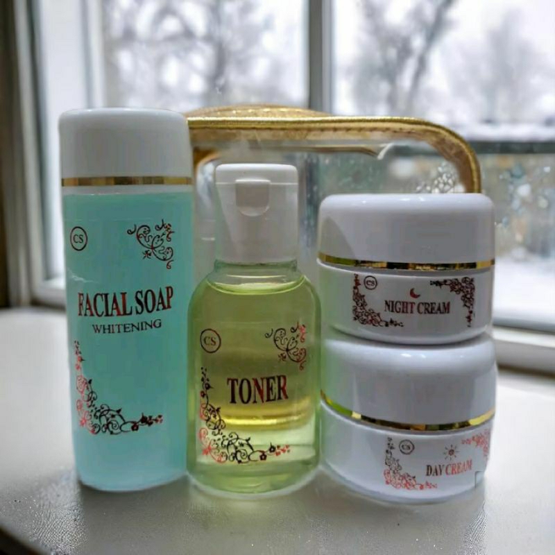 Cream CS ASLI-Paket Cream CS Toner Kuning Original Memutihkan Wajah Mengencangkan Perawatan Hitam