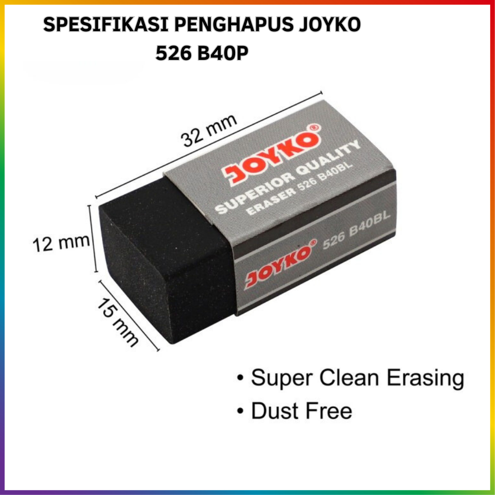 

1 BUAH PENGHAPUS PENSIL JOYKO 526 B20P KECIL BLACK PENGHAPUS MURAH TERBARU 2024