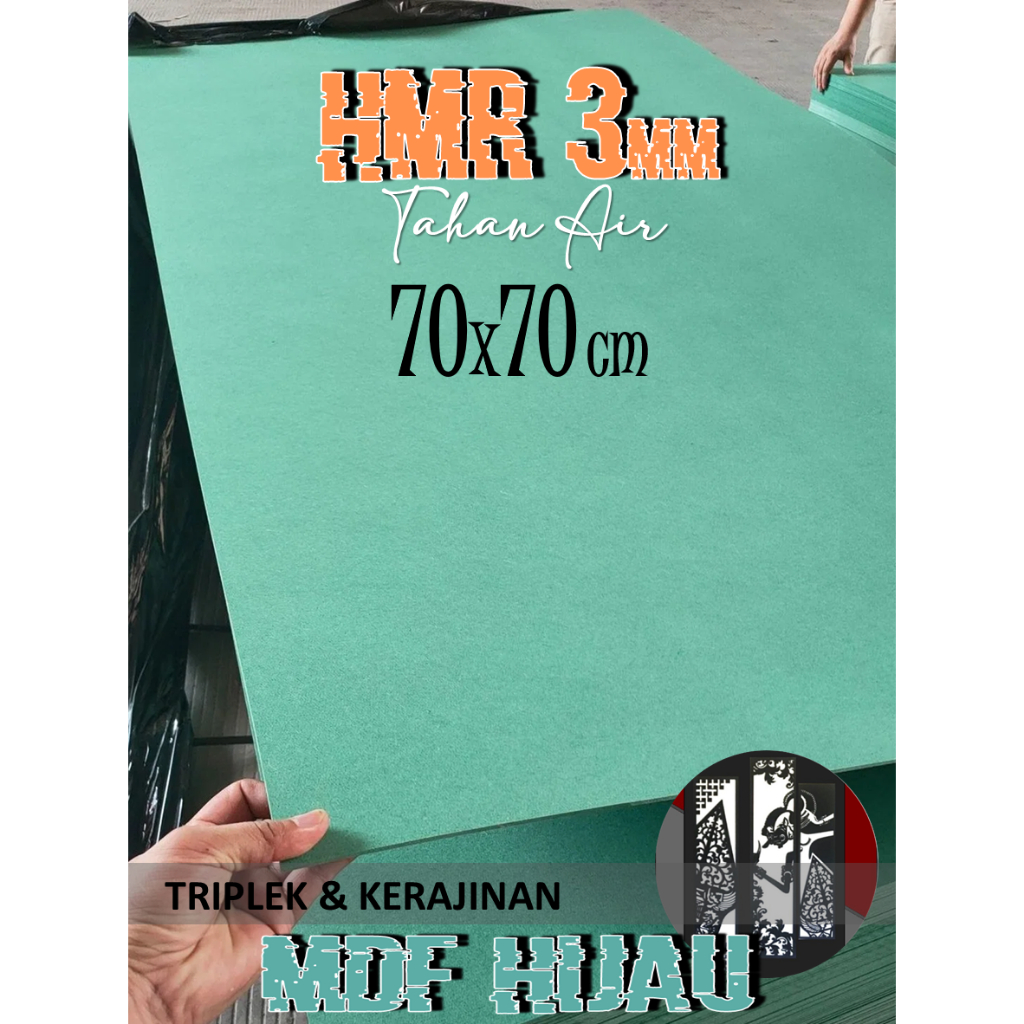 HMR 3mm | MDF HIJAU 3mm 70x70 cm (HMR 3 mm 70x70cm | 70 x 70 cm)