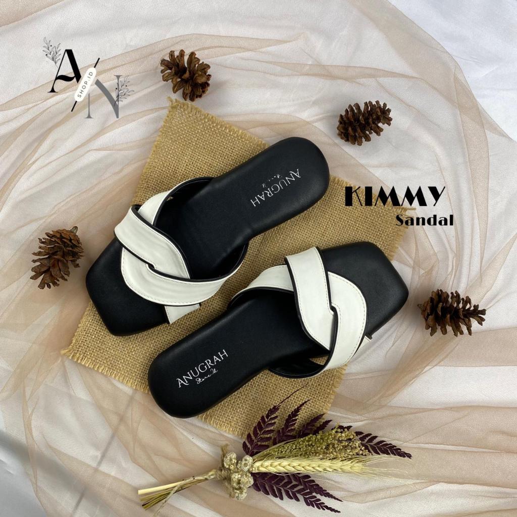 AN SHOOP Sandal Wanita KIMMY Teplek  Empuk Flat Cewek Kasual Rumahan Slop Korean Style Kekinian