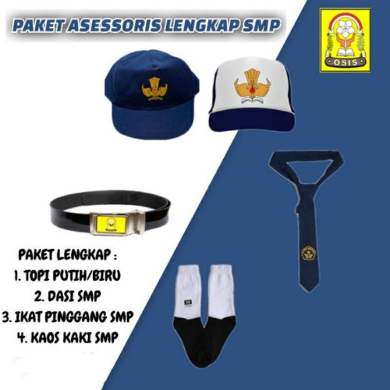 

Topi/dasi/ikat pinggang gesper sabuk/kaos kaki smp