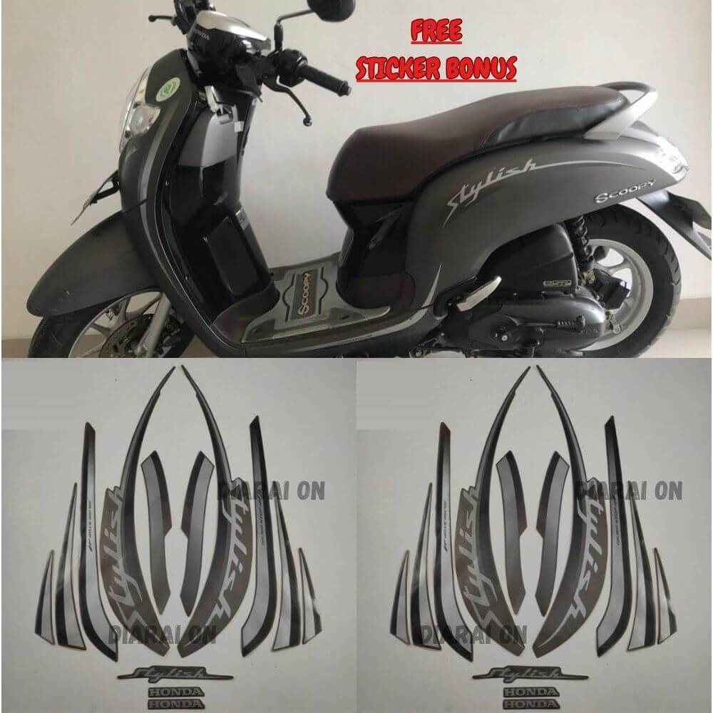 Striping Stiker Honda Scoopy Stylish 2019 - Scoopy 2019 Grey Murah