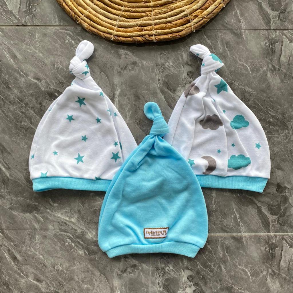 kupluk bayi baru lahir topi bayi isi 3 Pcs kupluk bayi topi bayi penutup kepala bayi ciput bayi Sara