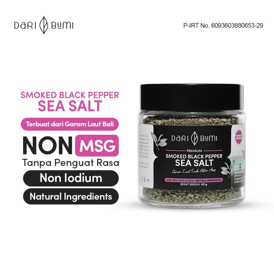 

Garam Laut Bali Rasa Lada Hitam Asap 60 Gram Smoked Black Pepper Sea Salt Dari Bumi