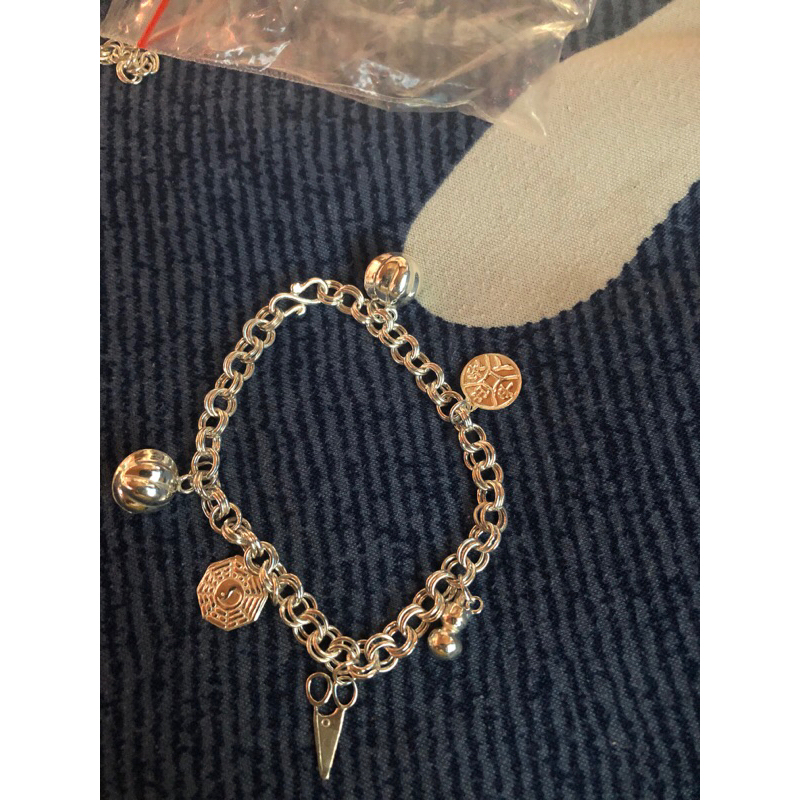 gelang kaki bayi perak asli double layer