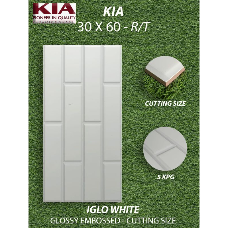 Keramik Dinding Kia 30x60 Iglo White Rectified
