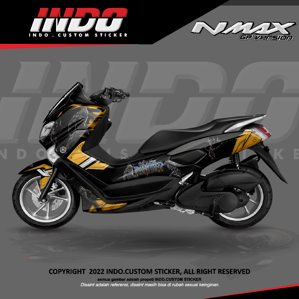 DECAL STIKER NMAX SIMPLE ELEGANT FULL BODY DECAL STIKER NMAX NEW/OLD - n max black panther