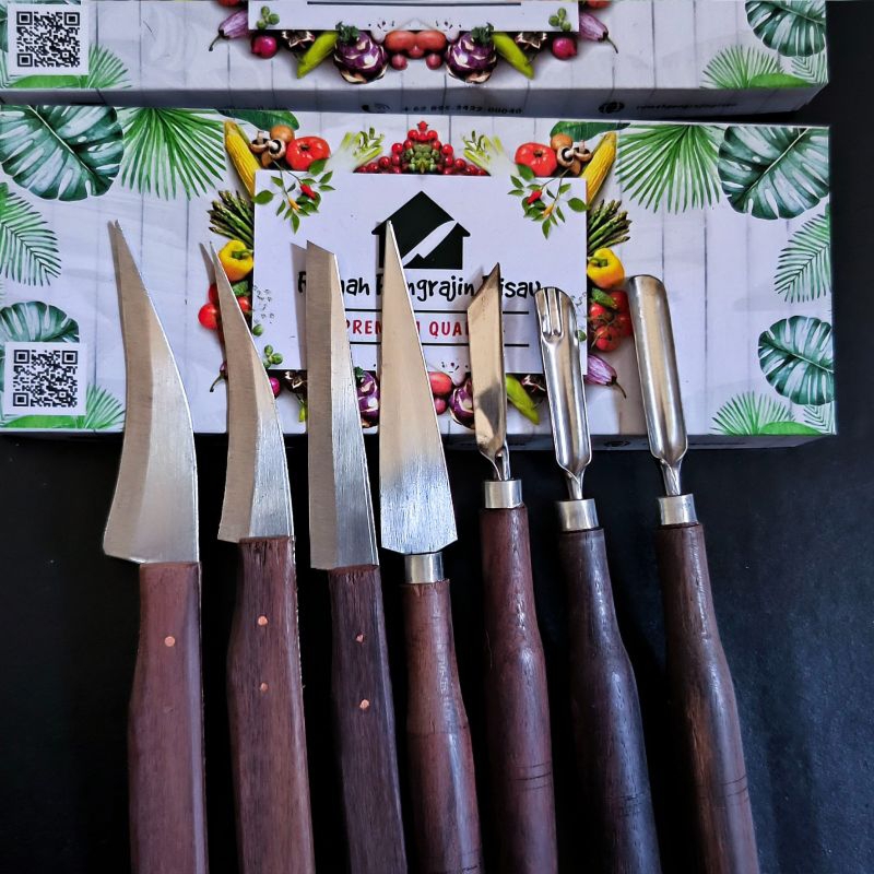 Promo Pisau Ukir Buah isi 7 | Pisau Garnis | alat ukir buah | Pisau set Dapur | Pisau Buah | Pisau K