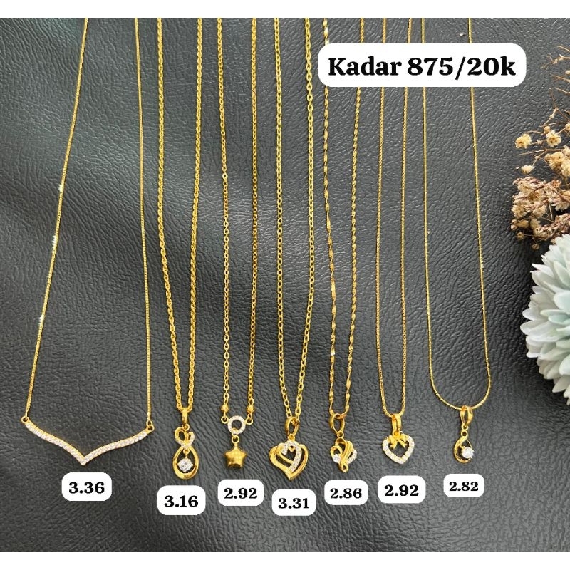 Set Kalung Liontin Aurel Star Love Koleksi Josean Elegant Emas Asli