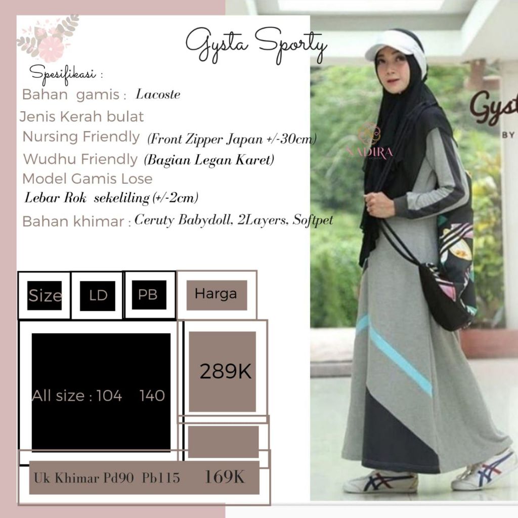 gamis dress olahraga gysta by Nadira hijab
