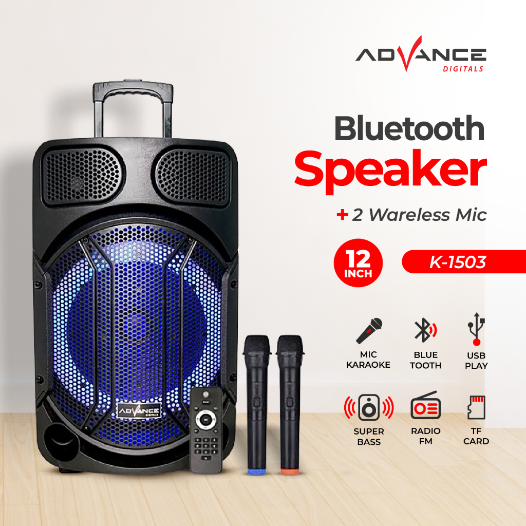 SPEAKER BLUETOOTH ADVANCE K1503/Speaker Portable 15 inch - FREE 2 MIC / Advance K1503 Speaker Meetin