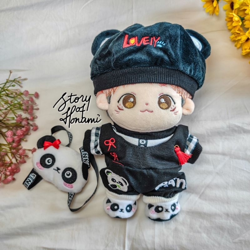 PANPAN SET - BAJU DOLL 20 CM SET BAJU PANDA CELANA TAS TOPI KPOP COTTON