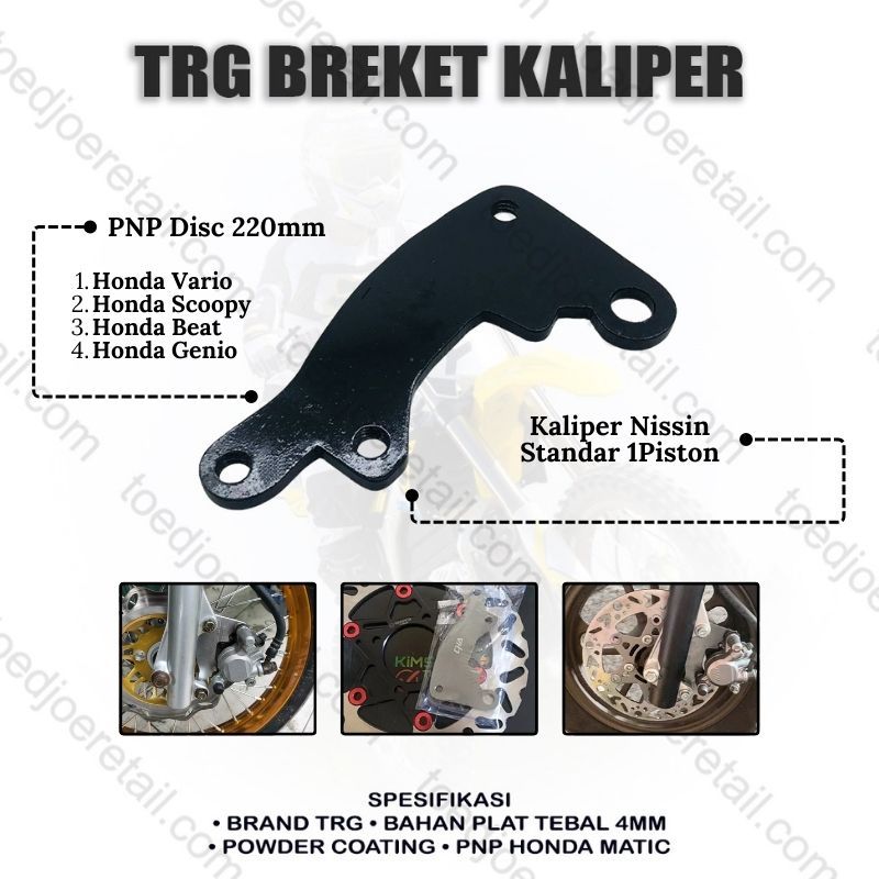 TRG Bracket kaliper 220mm nissin standar beat vario scoopy genio piringan cakram depan disk 220mm