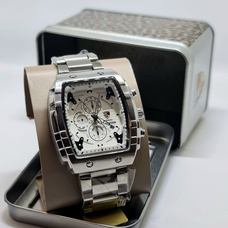 Jam tangan Pria Original Leopard 8018 Analog chrono variasi