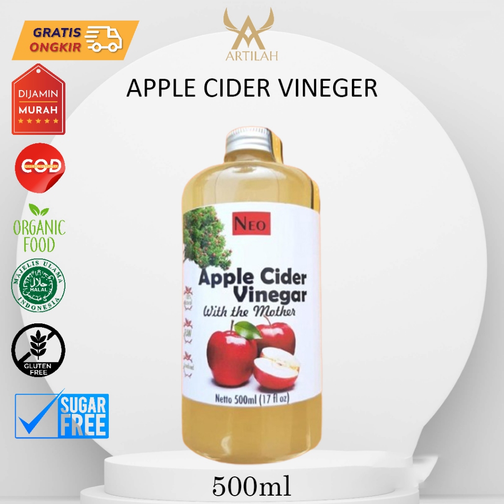

Cuka Apel Organik 500ml Organic Apple Cider Vinegar With The Mother Cuka Apel Buah Apel Botol