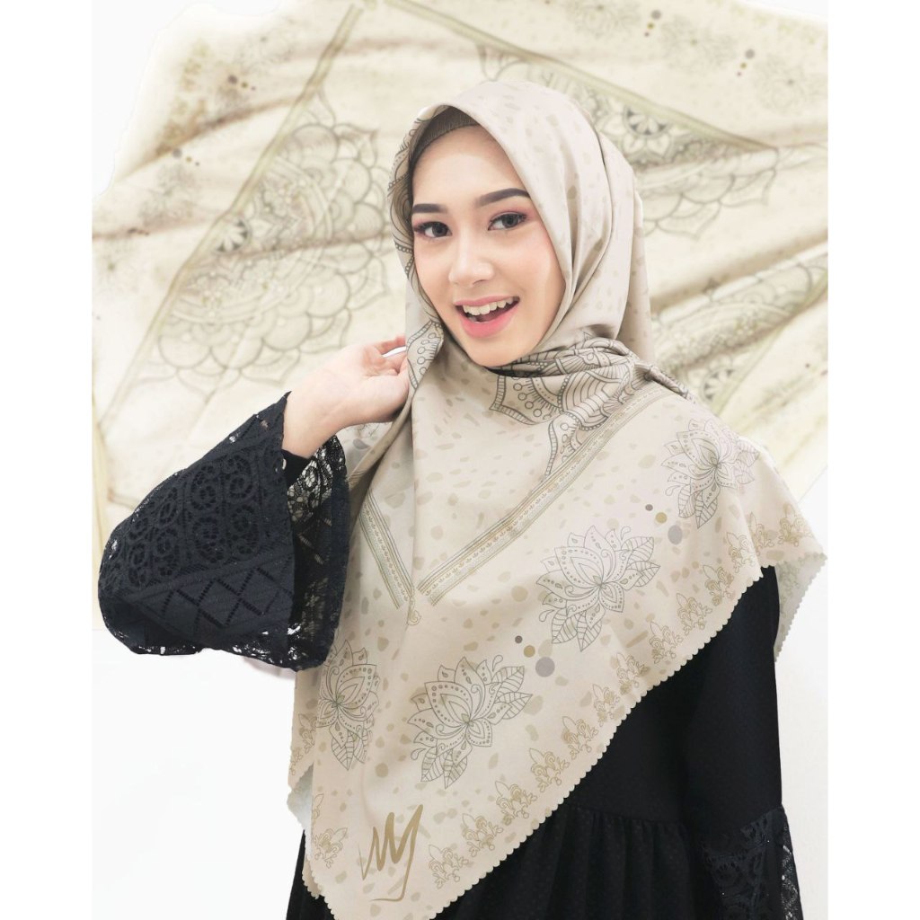 JIlbab segi empat silk motif jumbo series kolibri premium by WNJ