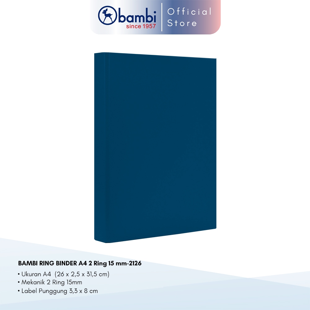 

Bambi Ring Binder A4 2 Ring Blue SMALL SIZE 15 mm