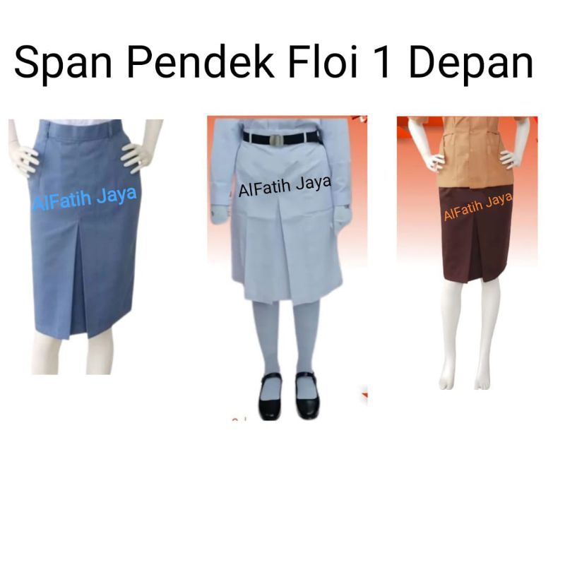 seragam sekolah rok pendek span SMA lipit 1