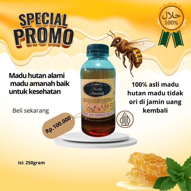 

MADU HUTAN AMANAH ALAMI ASLI MURNI TANPA CAMPURAN 100℅ ORI 250gram